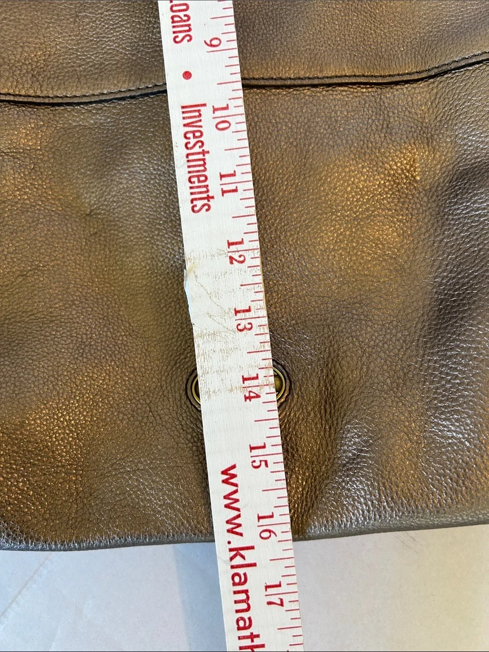 FOSSIL  LARGE  LEATHER BRONZE FOLDOVER TOTE CROSSBODY HOBO BAG
